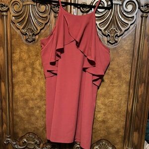 Elegant Women's Ruffle Dress in Red